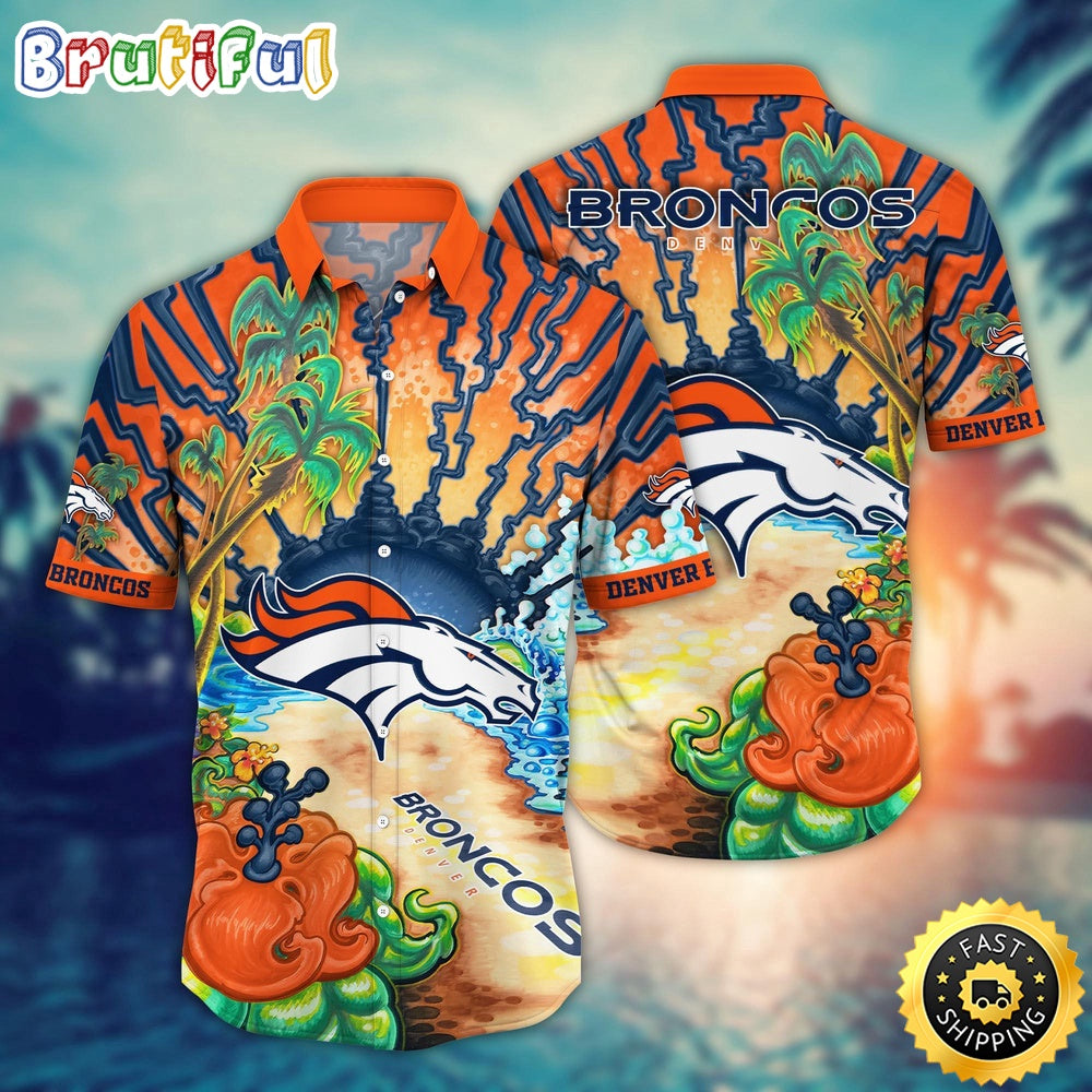 NFL Denver Broncos Hawaiian Shirt Flower Hawaii Shirt For Football Fans