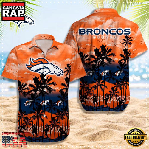 NFL Denver Broncos Logo Team Aloha Hawaiian Shirt