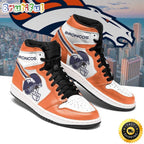 NFL Denver Broncos Orange White Air Jordan 1 High Sneakers