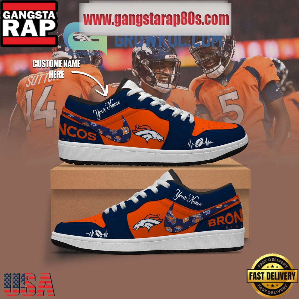 Denver Broncos Personalized Air Jordan 1 Sneakers Shoes