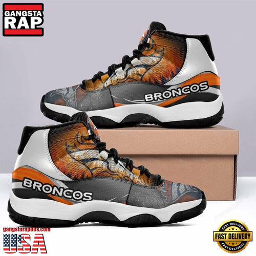 NFL Denver Broncos Team Unique Design Air Jordan 11 Shoes
