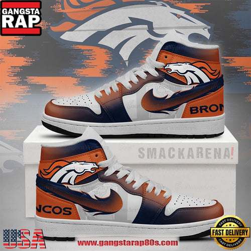 NFL Denver Broncos Trending Football Sneakers Nike Air Jordan 1 Shoes