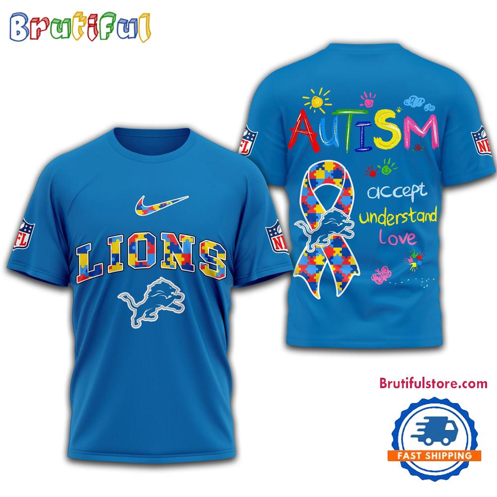 NFL Detroit Lions 2025 Autism Awareness 3D Shirt