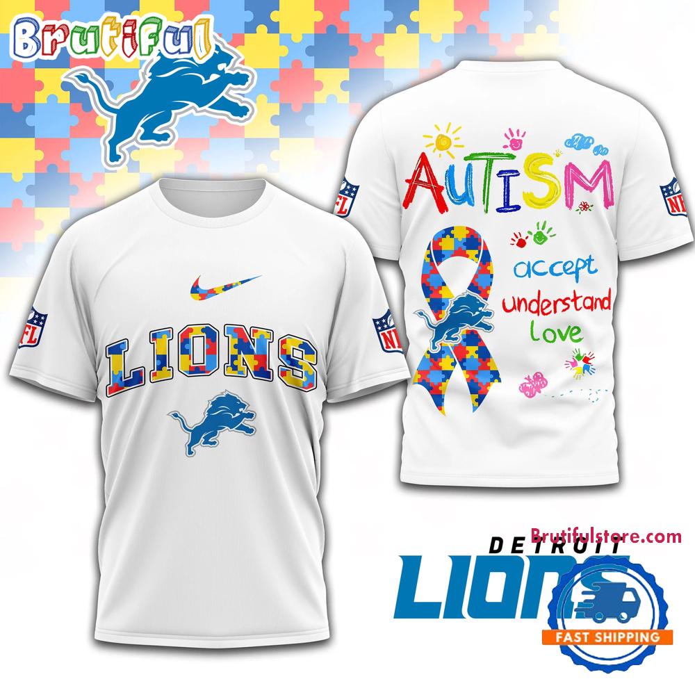 NFL Detroit Lions Autism Awareness Accept Understand Love All Over Print Shirt