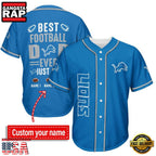 NFL Custom Name Detroit Lions Best Dad Ever New Design Baseball Jersey Shirt