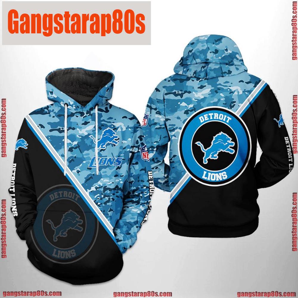 NFL Detroit Lions Camo Team 3D Printed Hoodie Shirt