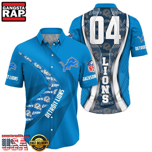 NFL Detroit LionsCustom Name Number New Design Hawaiian Shirt For Men Women