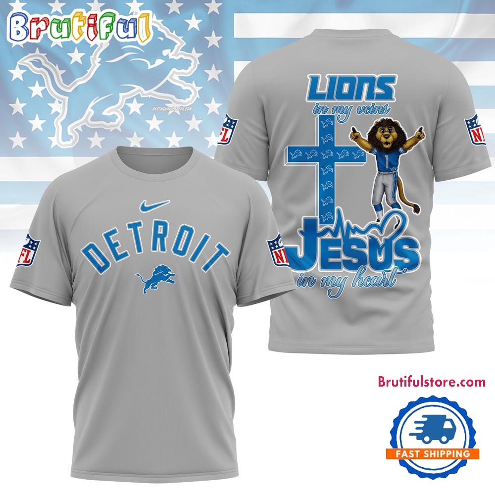 NFL Detroit Lions Football And Jesus 3D Shirt