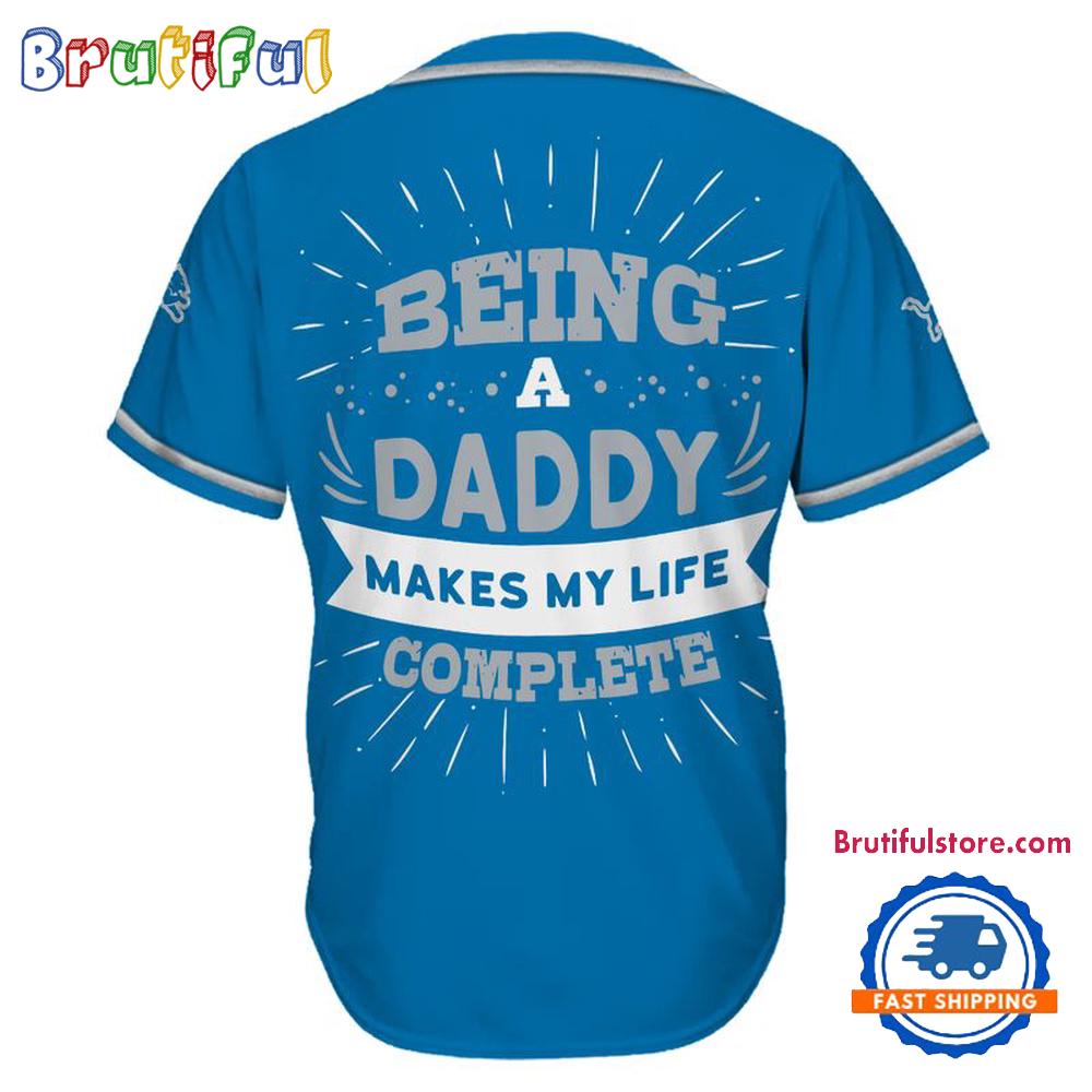 NFL Detroit Lions Football Being A Daddy Father’s Day Baseball Jersey