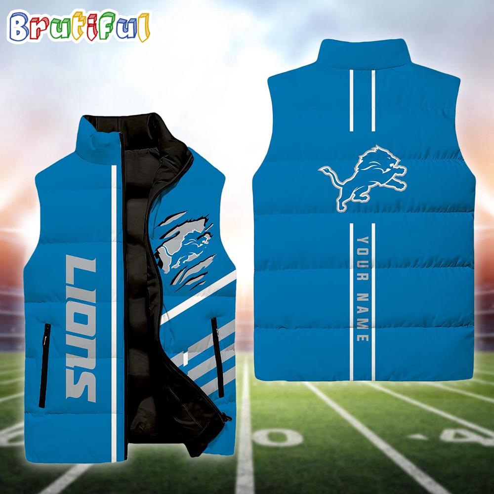 NFL Detroit Lions Football New Season Personalized Sleeveless Down Puffer Jacket