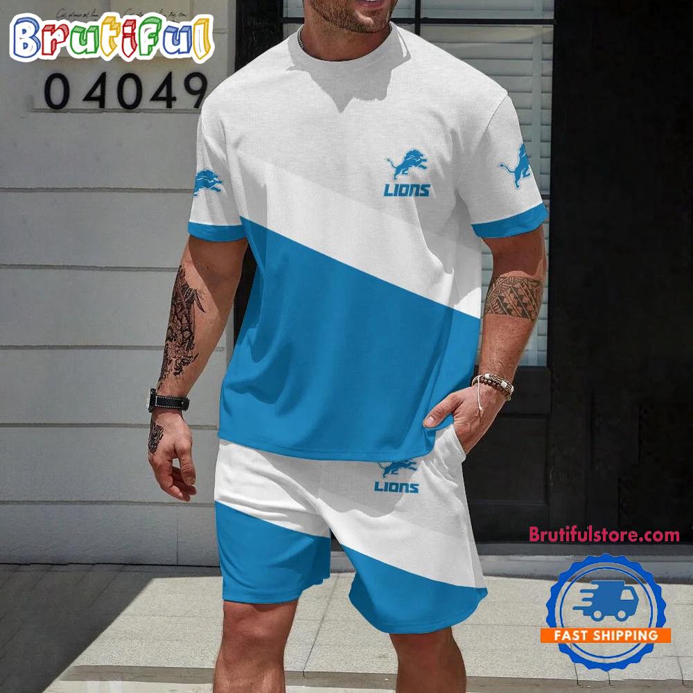 NFL Detroit Lions Football T Shirt And Shorts Set