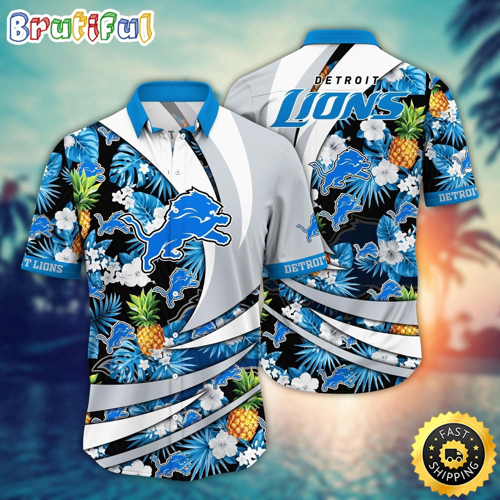 NFL Detroit Lions Hawaii Shirt Flower Classic Hawaiian Prints