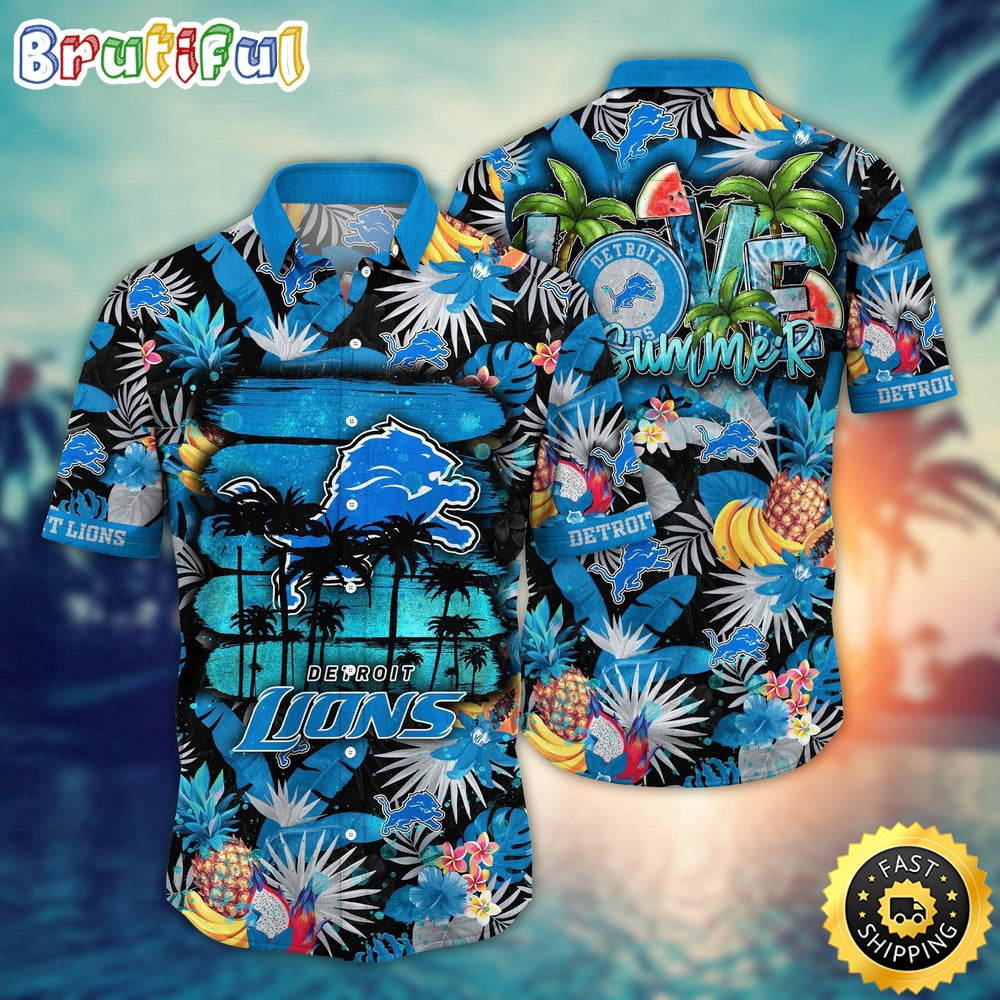 NFL Detroit Lions Hawaii Shirt Flower Relaxed Island Wear
