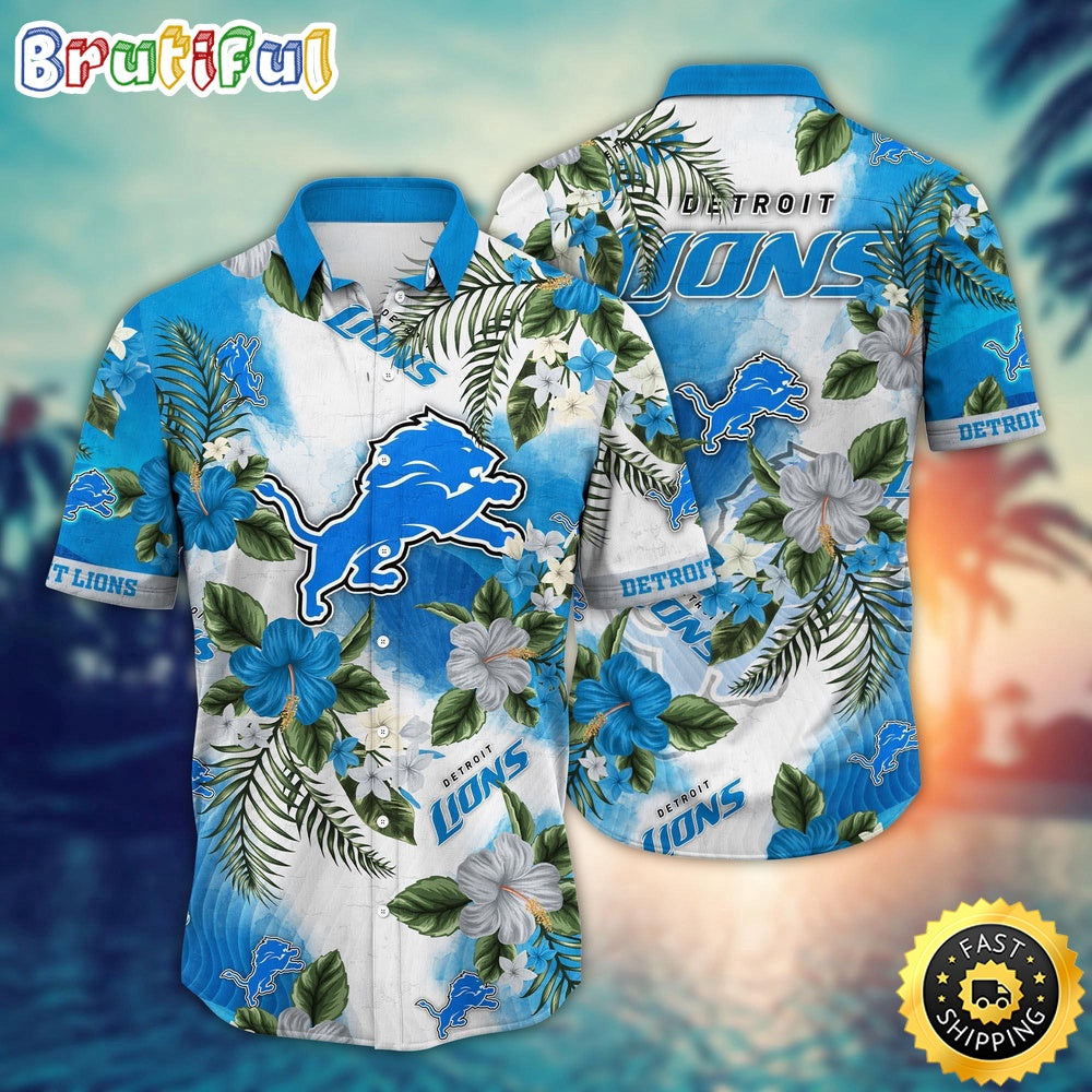 NFL Detroit Lions Hawaii Shirt Flower Trendy Floral Tops