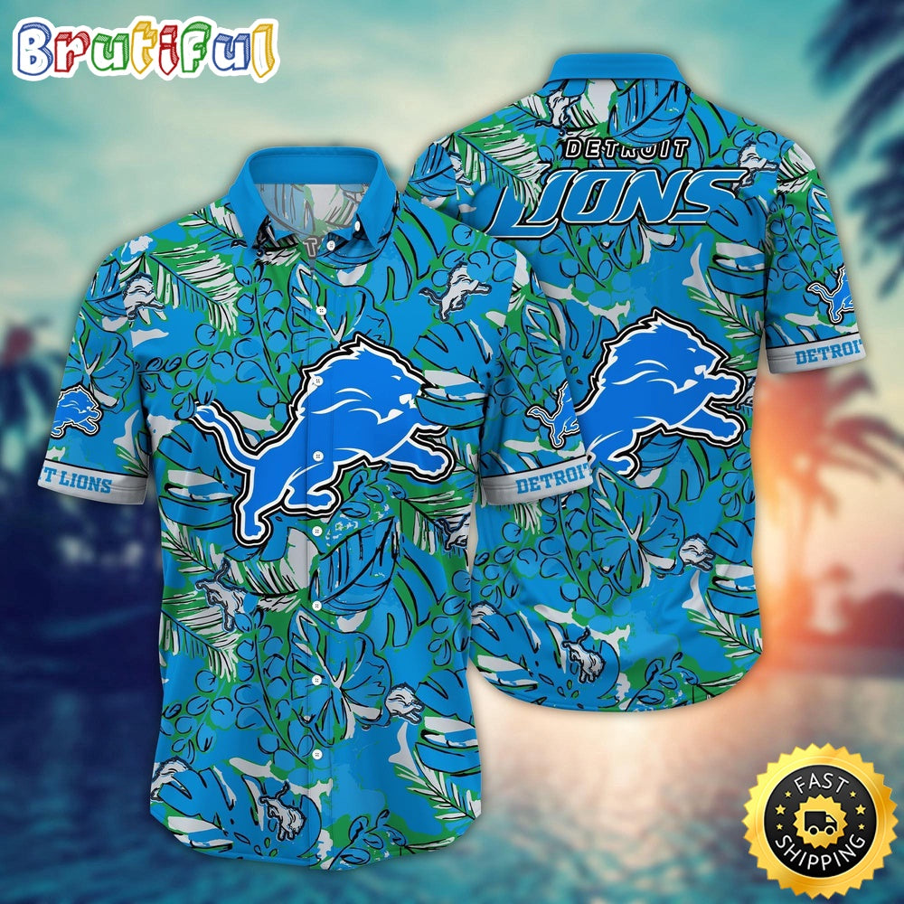 NFL Detroit Lions Hawaii Shirt Flower Tropical Holiday Attire