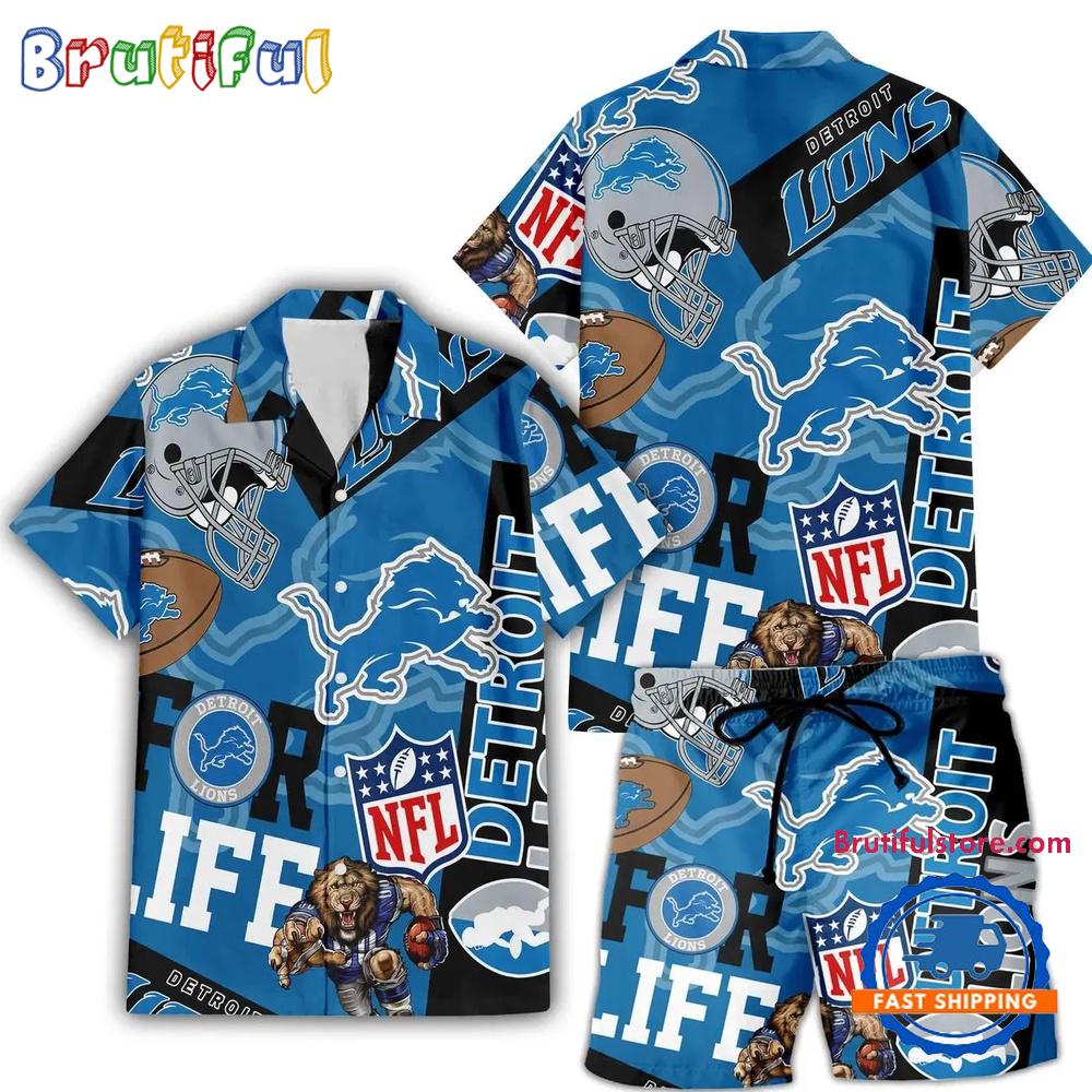 NFL Detroit Lions Limited Edition For Life Hawaiian Shirt And Shorts