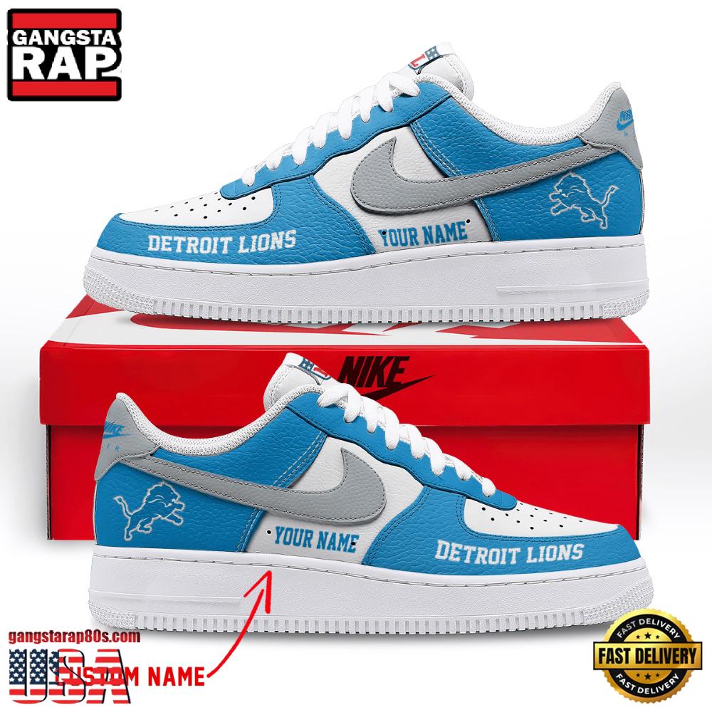 NFL Detroit Lions New Design Custom Air Force 1 Running Sneakers Shoes