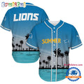 NFL Detroit Lions Palm Trees Summer On The Beach Baseball Jersey