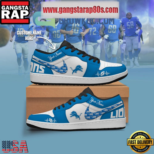 Detroit Lions Personalized Air Jordan 1 Sneakers Shoes