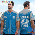 NFL Detroit Lions Personalized Baseball Jersey