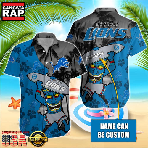 NFL Detroit Lions Retro Custom Hawaiian Shirts For Men Women