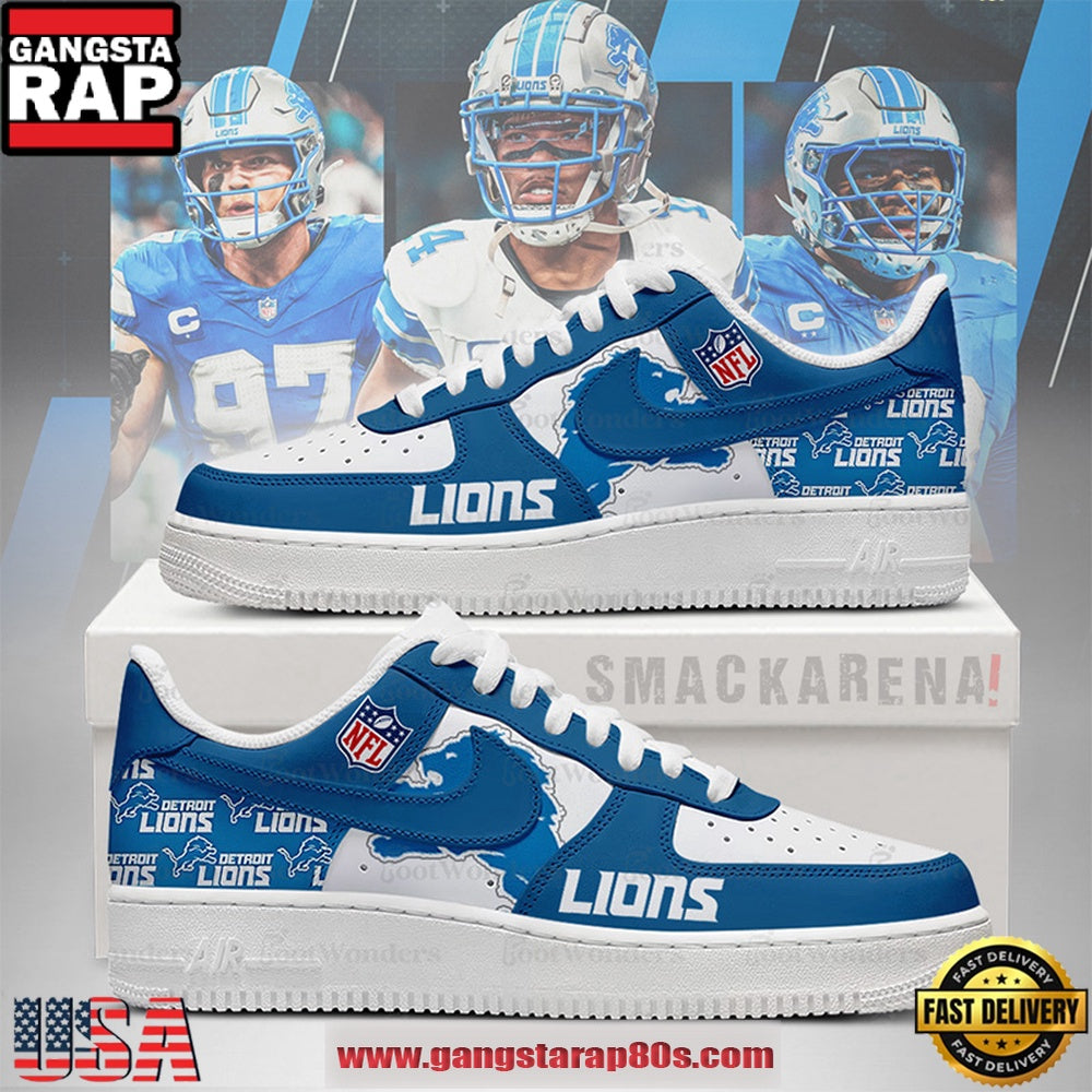 NFL Detroit Lions Trending Football Sneakers Nike Air Force 1 Shoes