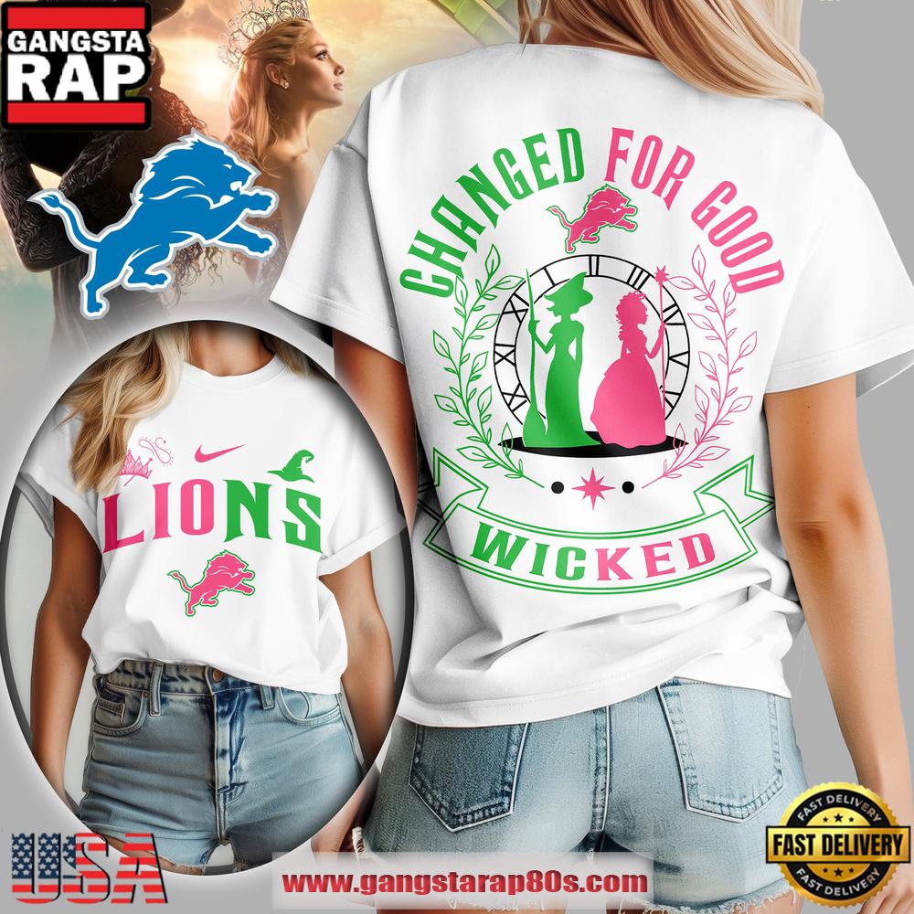NFL Detroit Lions Wicked Changed For Good Women T-Shirt