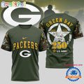 NFL Green Bay Packer US Army 250th Birthday Celebration 3D Shirt
