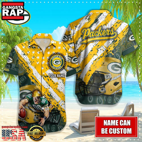 NFL Green Bay Packers American Flag custom Hawaiian Shirts For Men Women