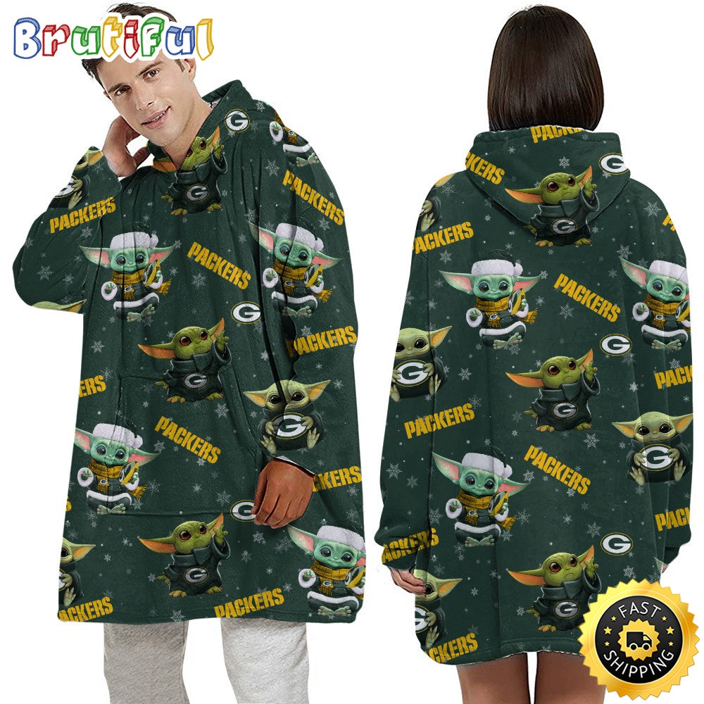 NFL Green Bay Packers Blanket Hoodie Baby Yoda Unisex Hoodie
