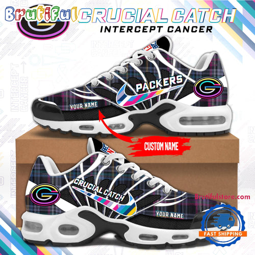 NFL Green Bay Packers Crucial Catch Intercept Cancer Air Max Plus Shoes Sneaker