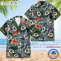 NFL Green Bay Packers Football Team Flower Summer Design Hawaiian Button Shirt