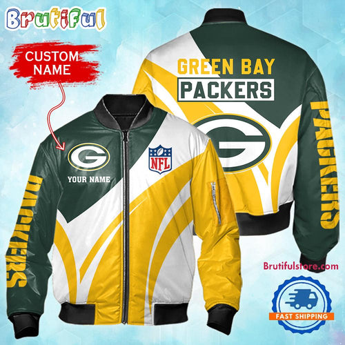 NFL Green Bay Packers Football Team Logo Personalized Bomber Jacket