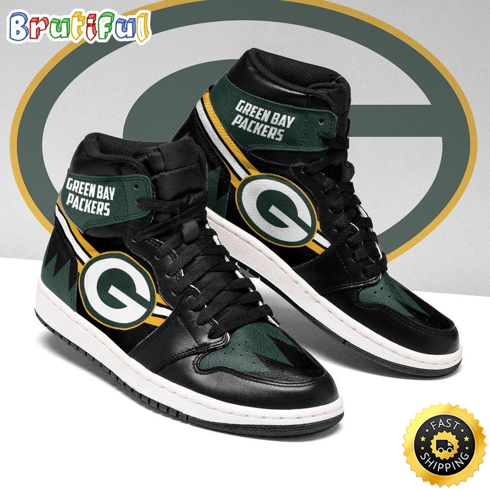 NFL Green Bay Packers Green Black Edition Air Jordan 1 High Sneakers