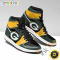 NFL Green Bay Packers Green Yellow Black Sneaker Air Jordan 1 High Sneakers