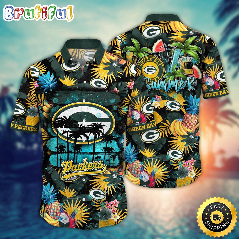 NFL Green Bay Packers Hawaii Shirt Flower Relaxed Island Wear