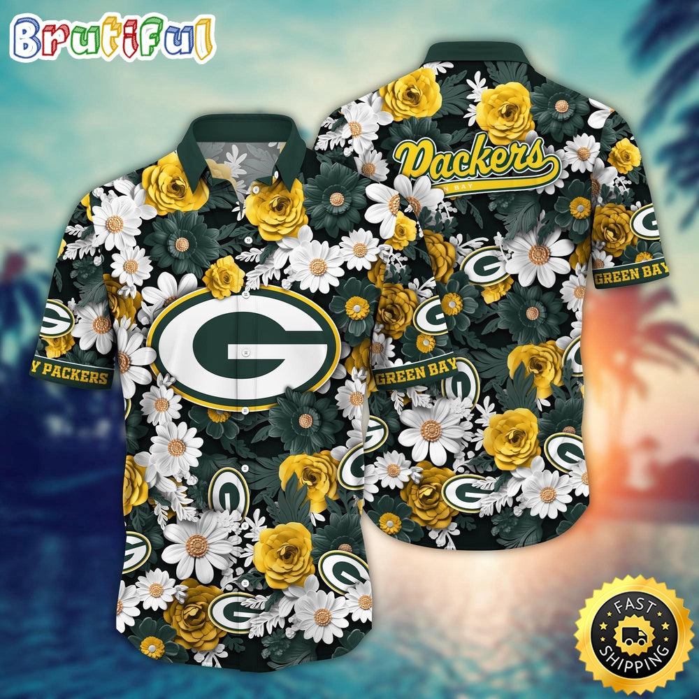NFL Green Bay Packers Hawaii Shirt Flower Sunny Day Essentials