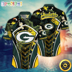 NFL Green Bay Packers Hawaii Shirt Flower Vibrant Beachy Shirts