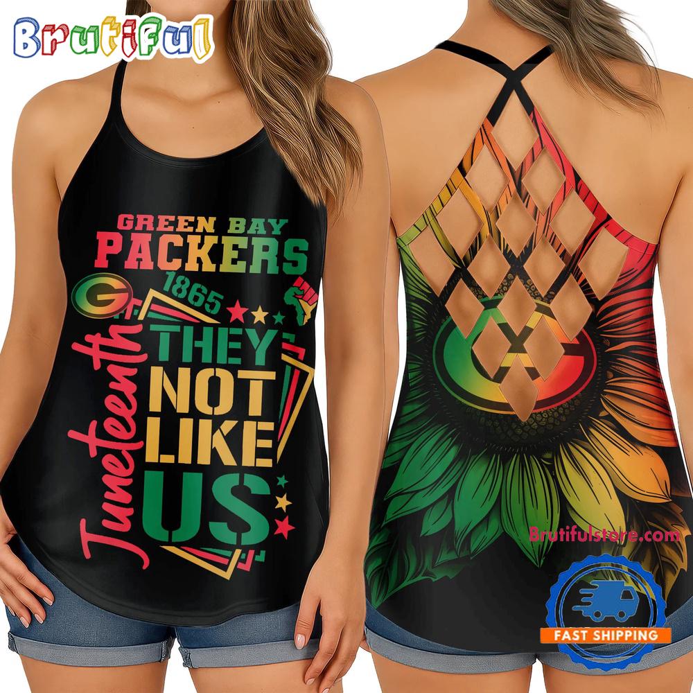 NFL Green Bay Packers Juneteenth 1865 They Not Like US Women’s Criss Cross Tank Top