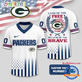 NFL Green Bay Packers Land Of The Free Because of The Brave Football Jersey
