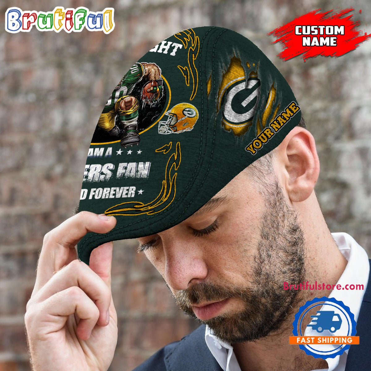 NFL Green Bay Packers Mascot Football Fans Custom Jeff Cap