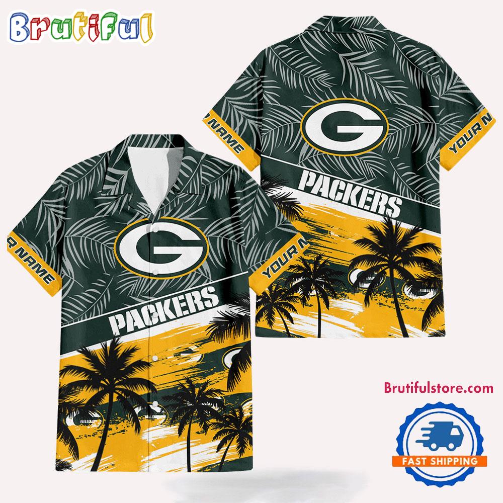 NFL Green Bay Packers Palm Tree Tropical Trendy Football Hawaiian Shirt