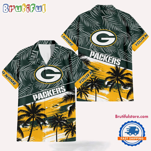 NFL Green Bay Packers Palm Tree Tropical Trendy Football Hawaiian Shirt