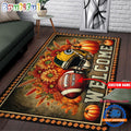 NFL Green Bay Packers Pumpkin Flower Football Halloween Rectangle Rug