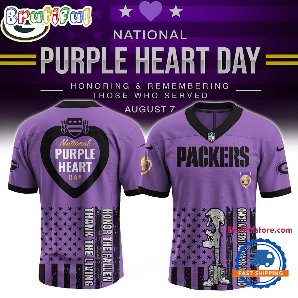 NFL Green Bay Packers Purple Heart Day Limited Edition Football Jersey