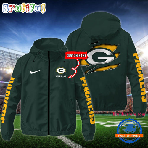 NFL Green Bay Packers Special Football Logo Team Design Windbreaker Outdoor Jacket