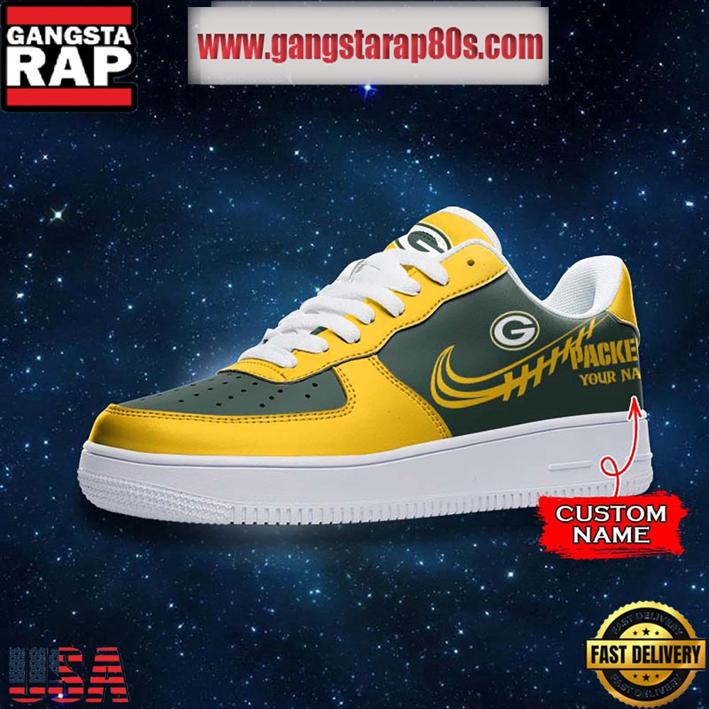 NFL Green Bay Packers Unique Design Custom Name Air Force 1 Sneaker Shoes