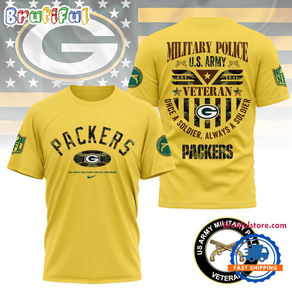 NFL Green Bay Packers US Army Military Police Veteran 3D Shirt