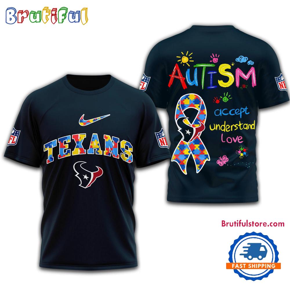 NFL Houston Texans 2025 Autism Awareness 3D Shirt