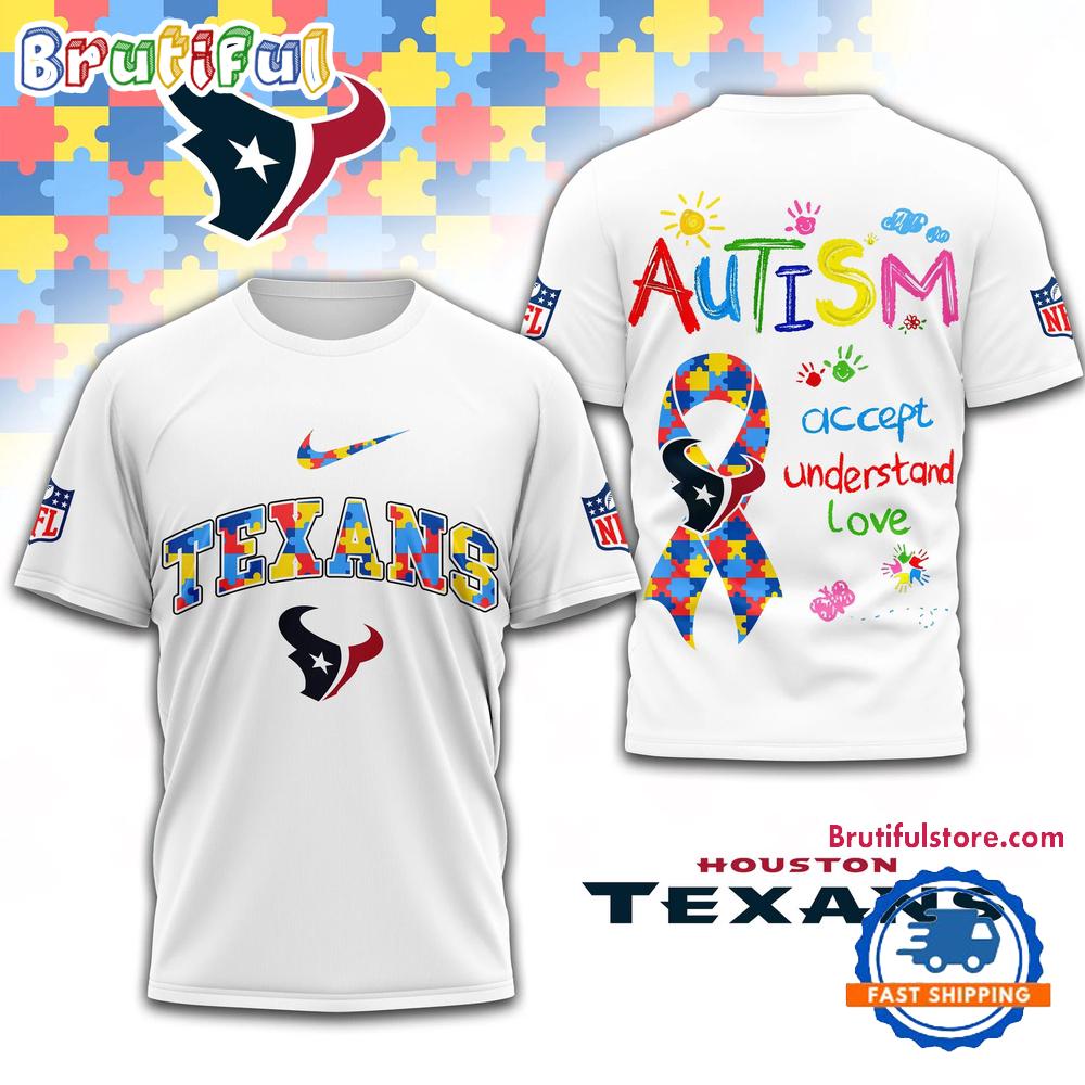 NFL Houston Texans Autism Awareness Accept Understand Love All Over Print Shirt